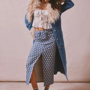 NWT Sister Jane Daisy Denim Maxi Skirt